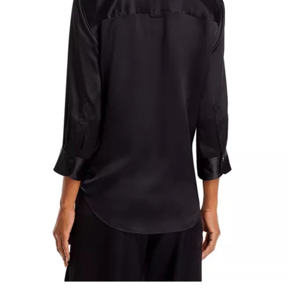 L’Agence Dani Silk Charmeuse Blouse Black S - Picture 2 of 5